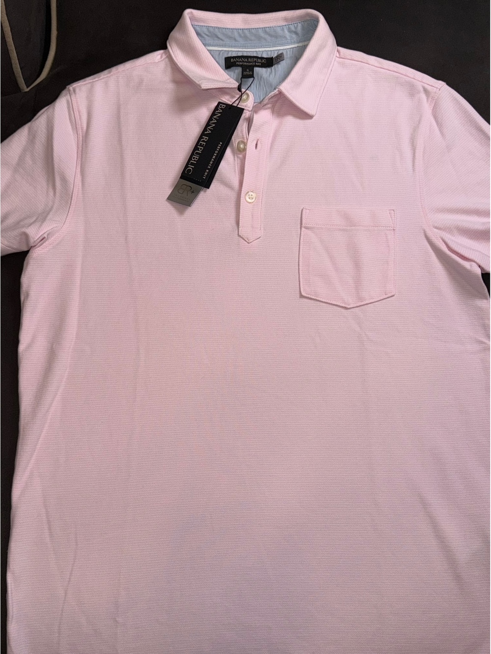 Banana Republic Men's Performance Knit Polo Shirt, Size Small, Light Pink